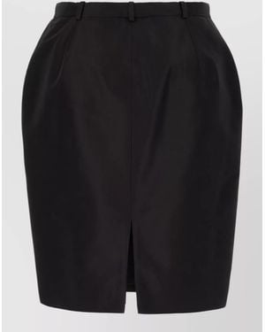 Gucci Tailored Faille Skirt Belt Loops Slits - Black
