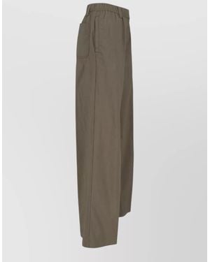 Aspesi Straight Trousers Elastic Waistband Side And Back Pockets - Multicolour