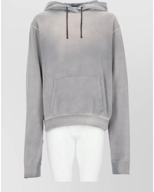 Maison Margiela Cropped Hooded Top Long Sleeves Pocket - Gray