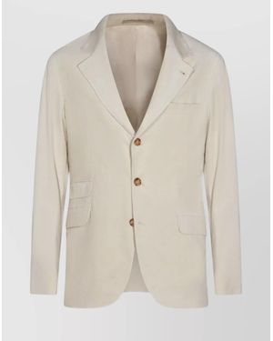 Brunello Cucinelli Tailored Single Breasted Suit Featuring Pockets - Natural