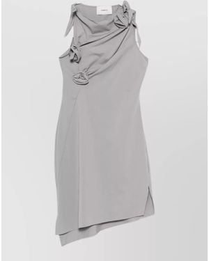 Coperni Sleeveless Asymmetric Cutout Mini Dress - Grey