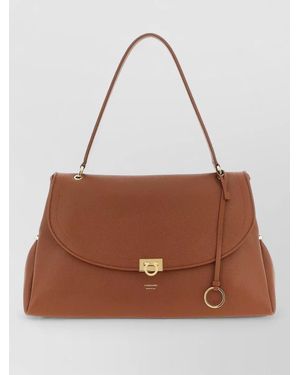 Ferragamo Studio Bag Large Leather Tote Bag - Brown