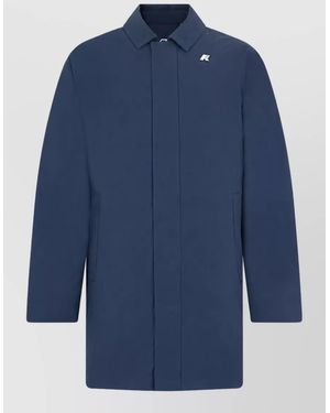K-Way Single-Breasted Trench Coat - Blue