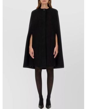 Nina Ricci Knee Length Coat Arm Slits - Black