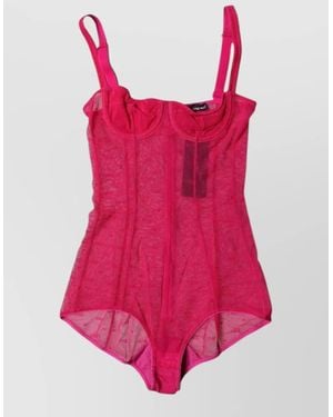 Dolce & Gabbana Silk Blend High Waist Girdle Panty Lingerie - Pink