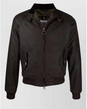 Barbour Cotton Blend Funnel Neck Wax Jacket - Black