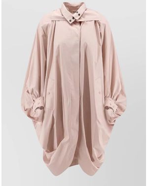 Chloé Cotton Cape Jacket Button Collar - Pink