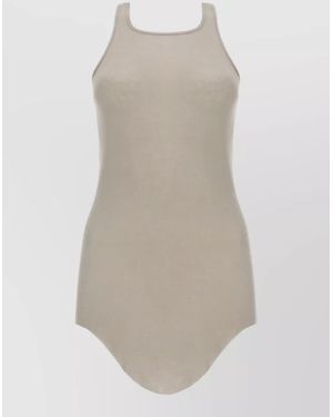 Rick Owens Sleeveless Racerback Top Curved Hem - White