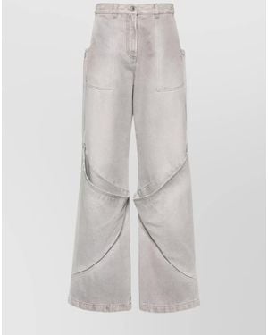 The Attico Denim High-Rise Wide-Leg Jeans - White