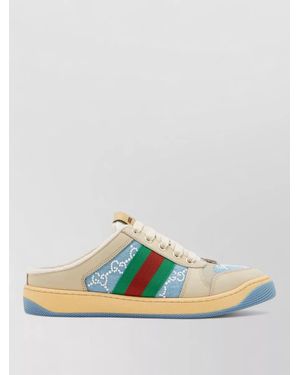 Gucci Trainer Low Top Embroidered Rubber Sole Contrast - Green