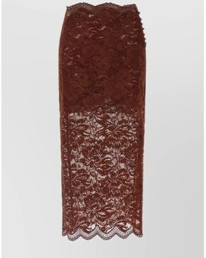 Rabanne Lace Midi Skirt - Brown