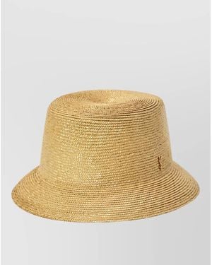 Saint Laurent Straw Fedora Hat Short Brim - Natural