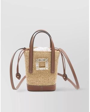 Roger Vivier Crystal Buckle Mini Bucket Bag - Multicolor
