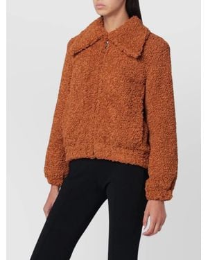 Patou Faux Fur Bomber Jacket - Orange