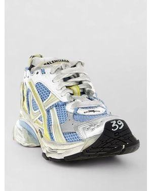 Balenciaga Runner Trainers Mesh Upper Rubber Sole - Metallic