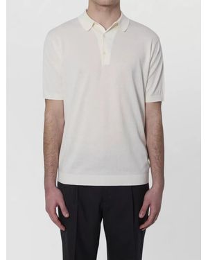 John Smedley Adrian Polo Shirt Sea Island Cotton Spread Collar - White