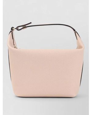Valextra Mochi Leather Shoulder Pouch Bag - Natural