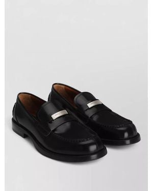 Dolce & Gabbana Corsaro Loafers Smooth Finish Stitched Detailing - Black