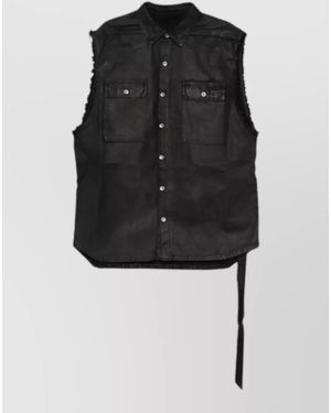 Rick Owens Fringed Sleeveless Shirt - Black