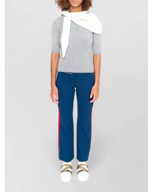 LA ROSE Cashmere 3/4-Sleeve Knit Top - Blue