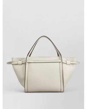 Tod's T Timeless Small Leather Tote Bag - Natural
