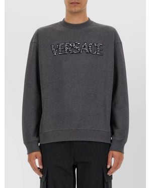 Versace Regular-Fit Cotton Sweatshirt - Grey