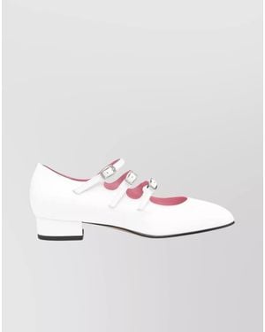 CAREL PARIS Patent Leather Mary Jane Ballerina Flats - White
