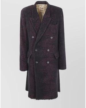 Uma Wang Wool Double-Breasted Coat - Blue