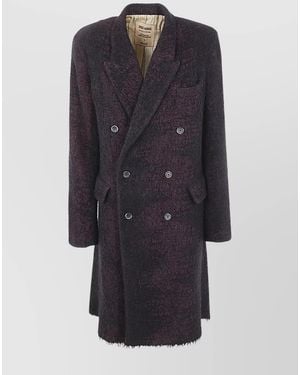 Uma Wang Wool Double-Breasted Coat - Blue