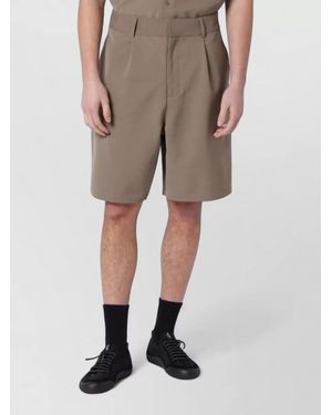 Entire studios Tailored Shorts Front Pleats Belt Loops - Natural
