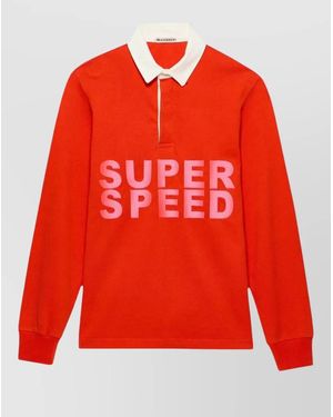 JW Anderson Super Speed Short-Sleeved Polo T-Shirt - Red