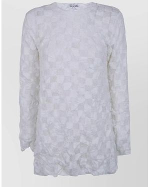 Comme des Garçons Long Sleeves Textured Knit Round Neck Top - Multicolor