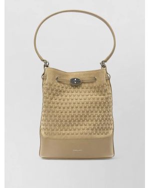 Zanellato Bucket Bag Woven Texture Top Handle Strap - Natural