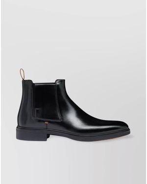Santoni Leather Ankle Boots - Black