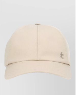 Premiata Logo Baseball Cap Curved Brim Design - Natural
