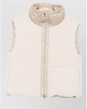Herno Sequin-Embellished Sleeveless Vest - Natural