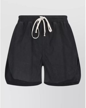 Rick Owens Straight Cut Shorts Side Slits Design - Black