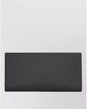 Saint Laurent Leather Zip-Around Wallet - Gray