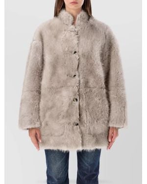 Urbancode Reversible Faux Fur Midi Coat - Natural