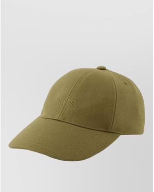 A.P.C. Signature Hat Curved Brim Eyelet Vents - Green