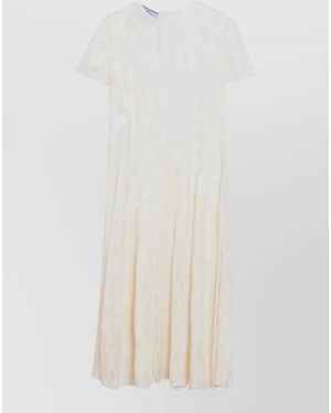 Prada Dress Midi Length Short Sleeves Buttons - White