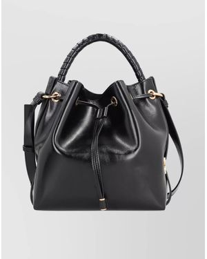Chloé Leather Bucket Bag Adjustable Strap - Black