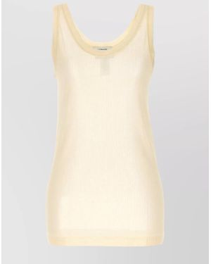 Lemaire Silk Blend Seamless Ribbed Tank Top - Natural