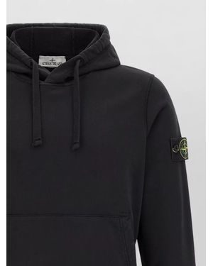 Stone Island Cotton Hooded Sweatshirt - Black