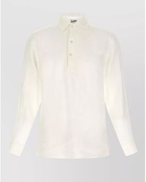 MC2 Saint Barth Raphael Polo Shirt Button Down Collar Long Sleeves - White