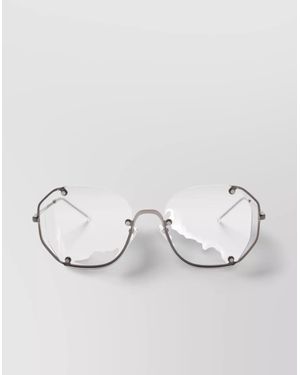 Emporio Armani Acetate Geometric Sunglasses - Metallic