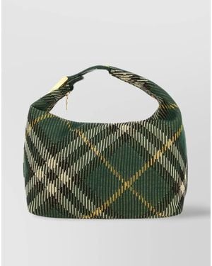 Burberry Medium Nylon Check Shoulder Bag - Green