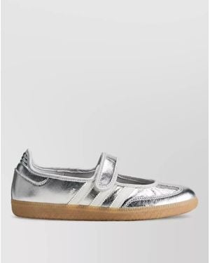 adidas Leather Slip-On Ballerina Shoes - Grey