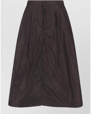 Aspesi Midi Skirt Knee Length Pleated Side Pocket - Grey