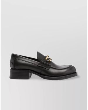 Lanvin Leather Buckle Detail Loafers - Black